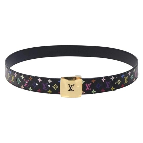 LOUIS VUITTON Multicolor Ceinture LV cut Belt Black M6890 LV Auth - Picture 2 of 12